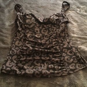 Merona black and gray swim top